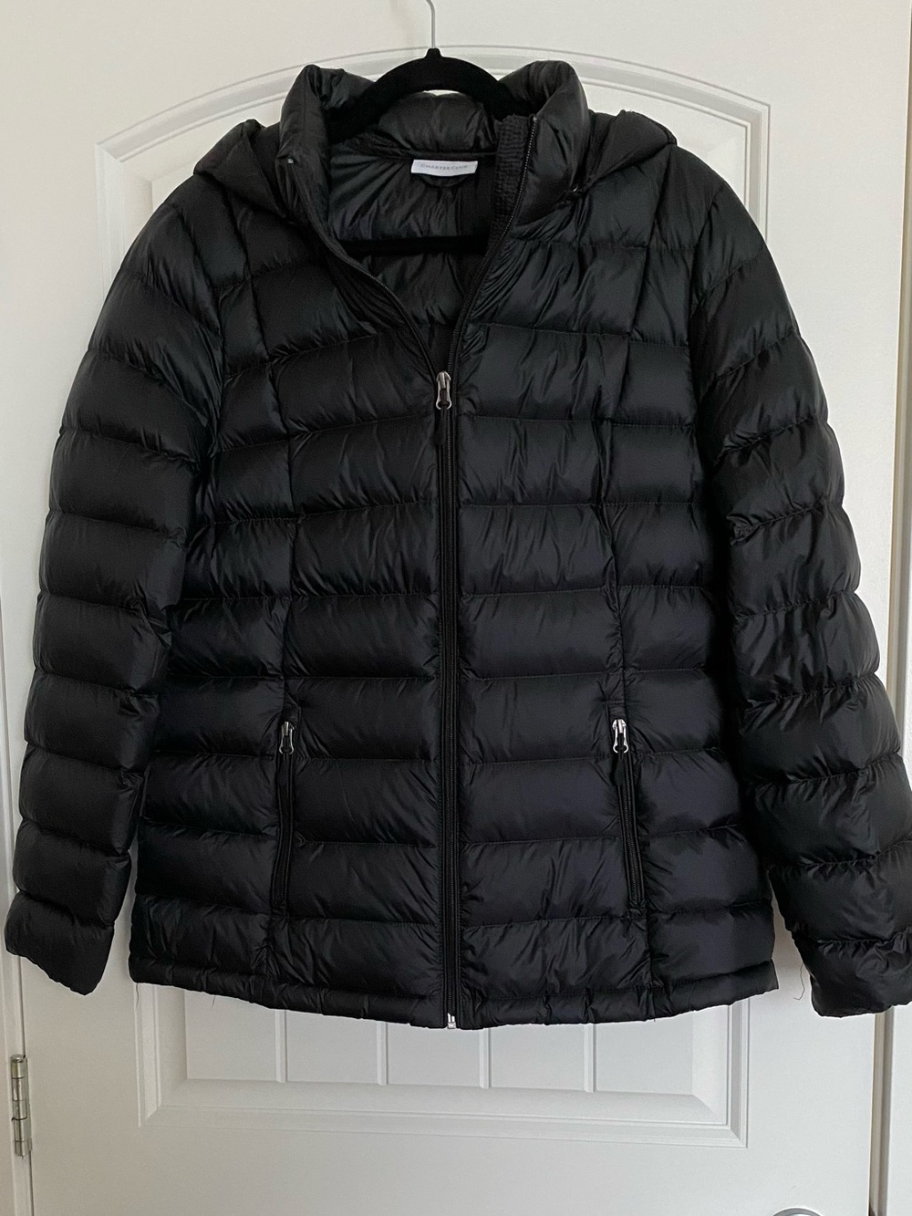 Charter Club Black Down Hooded Puffer Jacket